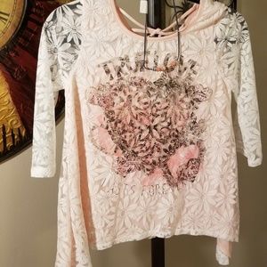 Girls LaceTop with necklace attached